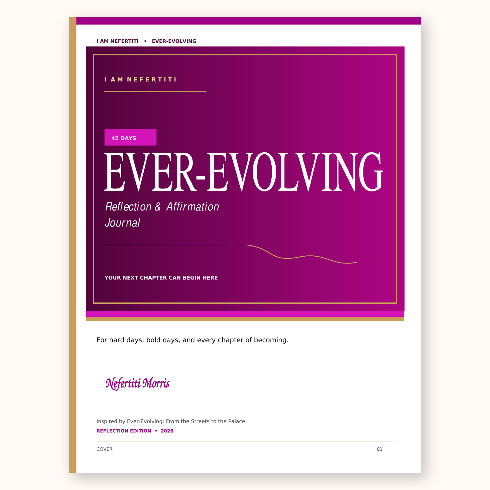 Cover of Ever-Evolving 45-Day Reflection and Affirmation Journal by Nefertiti Morris